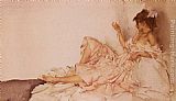 Sir William Russell Flint Canvas Paintings - The Diamond Necklet